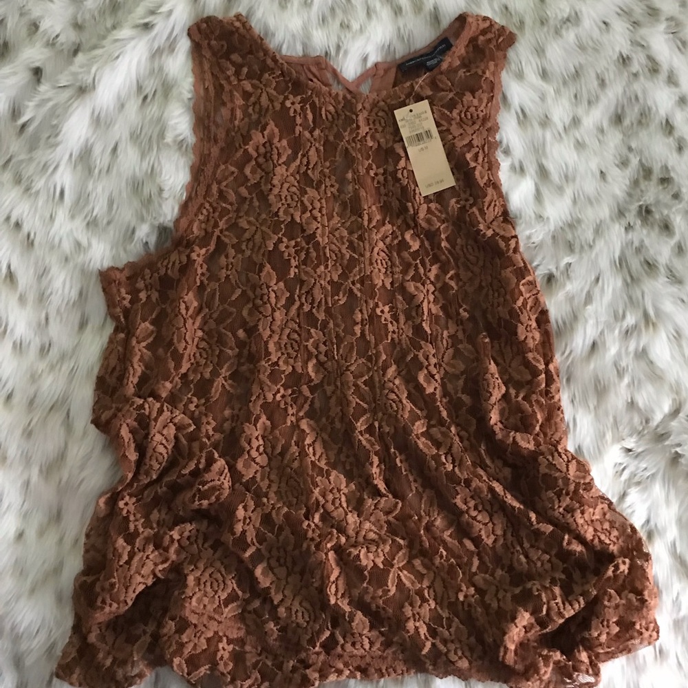 AEO: Sheer burnt orange tank